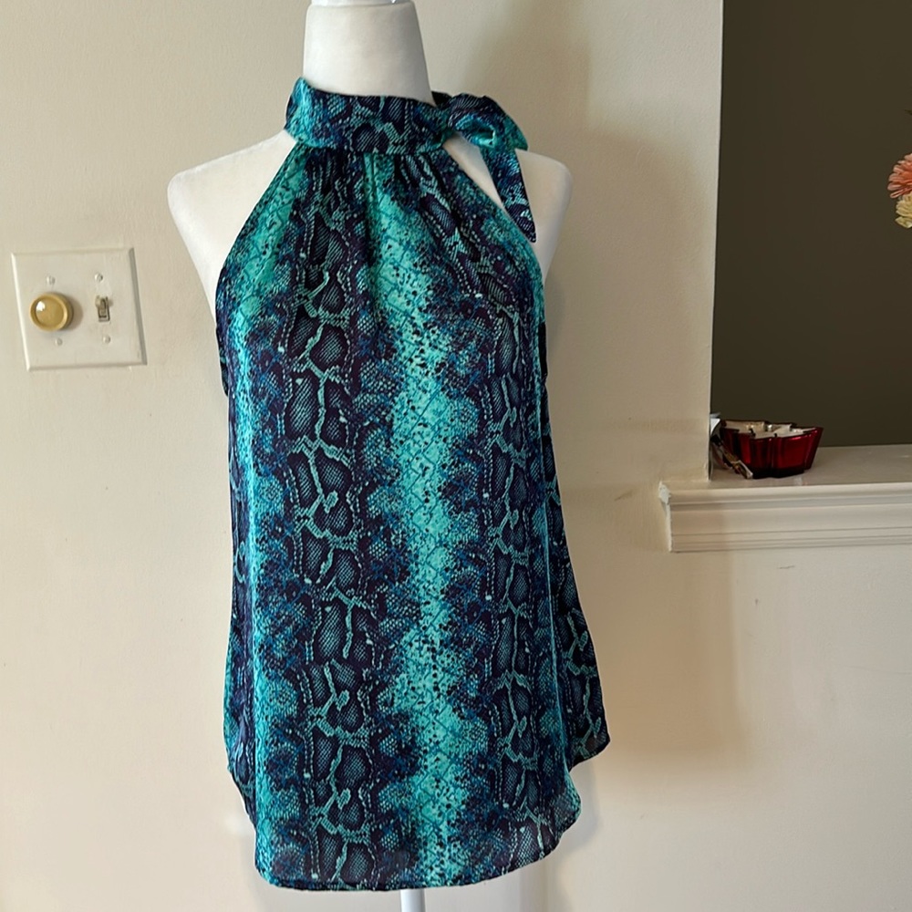 Veronica M snake print halter top